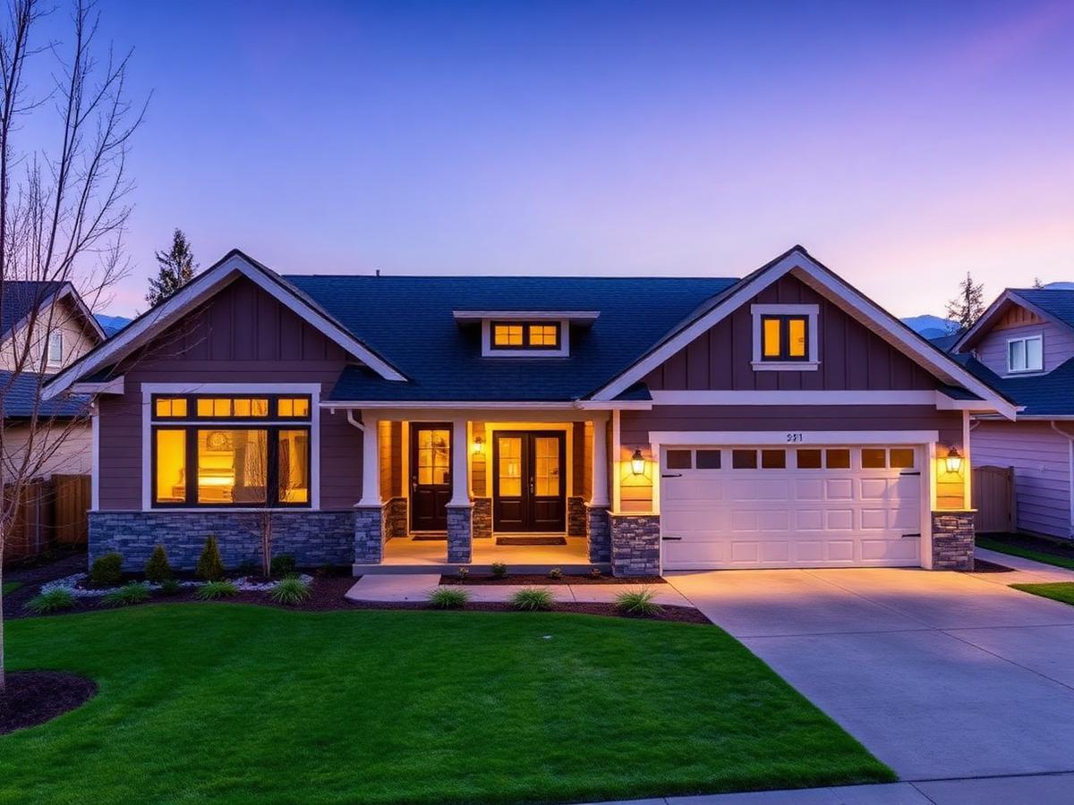 Shannon Lake single family home at twilight